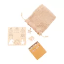 Set de colorat cu design de Craciun, 2410E22028, Everestus, 135 x 135 x 3 mm, Lemn, Natur