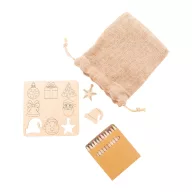  Set de colorat cu design de Craciun, 2410E22028, Everestus, 135 x 135 x 3 mm, Lemn, Natur