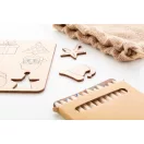 Set de colorat cu design de Craciun, 2410E22028, Everestus, 135 x 135 x 3 mm, Lemn, Natur