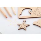 Set de colorat cu design de Craciun, 2410E22028, Everestus, 135 x 135 x 3 mm, Lemn, Natur