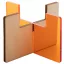 Suport lumanare, 21MAR1384, 80x80x50 mm, Everestus, Lemn, Acril, Transparent, Portocaliu
