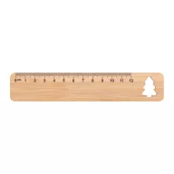   Rigla 12 cm cu design de Craciun, 2401E17504, Everestus, 160x30x2 mm, Bambus, Natur