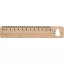 Rigla 12 cm cu design de Craciun, 2401E17504, Everestus, 160x30x2 mm, Bambus, Natur