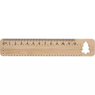   Rigla 12 cm cu design de Craciun, 2401E17504, Everestus, 160x30x2 mm, Bambus, Natur