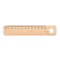 Rigla 12 cm cu design de Craciun, 2401E17507, Everestus, 160x30x2 mm, Bambus, Natur