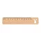 Rigla 12 cm cu design de Craciun, 2401E17505, Everestus, 160x30x2 mm, Bambus, Natur