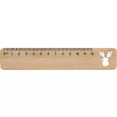 Rigla 12 cm cu design de Craciun, 2401E17505, Everestus, 160x30x2 mm, Bambus, Natur