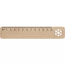 Rigla 12 cm cu design de Craciun, 2401E17506, Everestus, 160x30x2 mm, Bambus, Natur