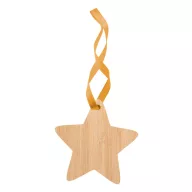   Ornament pentru bradul de Craciun, 2401E17263, Everestus, 80x80x3 mm, Bambus, Natur