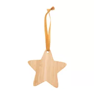   Ornament pentru bradul de Craciun, 2401E17263, Everestus, 80x80x3 mm, Bambus, Natur