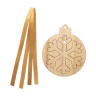   Ornament de Craciun, Fulg de Zapada, 71,5x85x3 mm, Everestus, 20SEP0586, Bambus, Natur