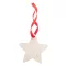 Ornament Craciun in forma de stea, 2401E18127, Everestus, 80x80x3 mm, Lemn, Natur, Rosu