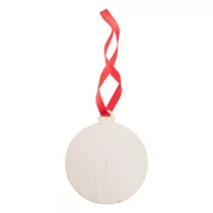   Ornament Craciun in forma de glob, 2401E18125, Everestus, 80x70x3 mm, Lemn, Natur, Rosu