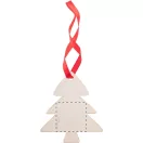 Ornament Craciun in forma de bradut, 2401E18128, Everestus, 80x70x3 mm, Lemn, Natur, Rosu