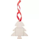 Ornament Craciun in forma de bradut, 2401E18128, Everestus, 80x70x3 mm, Lemn, Natur, Rosu