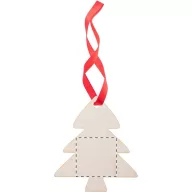   Ornament Craciun in forma de bradut, 2401E18128, Everestus, 80x70x3 mm, Lemn, Natur, Rosu