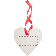   Ornament Craciun in forma de inima, 2401E18126, Everestus, 80x80x3 mm, Lemn, Natur, Rosu
