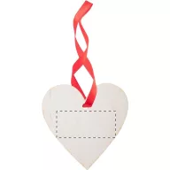   Ornament Craciun in forma de inima, 2401E18126, Everestus, 80x80x3 mm, Lemn, Natur, Rosu