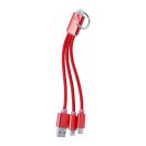 Usb charger cable, 170 mm, Everestus, 20FEB4653, Aluminiu, Rosu