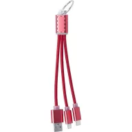   Usb charger cable, 170 mm, Everestus, 20FEB4653, Aluminiu, Rosu