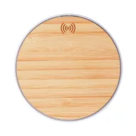   Wireless charger, ø100×7 mm, Everestus, 20FEB11182, Bambus, Natur