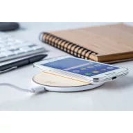   Wireless charger, ø100×7 mm, Everestus, 20FEB11182, Bambus, Natur