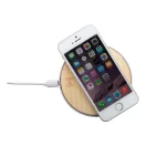 Wireless charger, ø100×7 mm, Everestus, 20FEB11182, Bambus, Natur