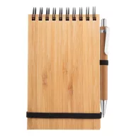   Agenda A6 cu spirala si pix, 100×150×16 mm, Everestus, 20FEB10351, Bambus, Natur
