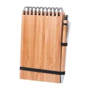 Agenda A6 cu spirala si pix, 100×150×16 mm, Everestus, 20FEB10351, Bambus, Natur