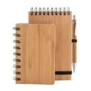 Agenda A6 cu spirala si pix, 100×150×16 mm, Everestus, 20FEB10351, Bambus, Natur