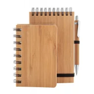   Agenda A6 cu spirala si pix, 100×150×16 mm, Everestus, 20FEB10351, Bambus, Natur