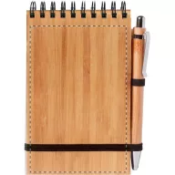   Agenda A6 cu spirala si pix, 100×150×16 mm, Everestus, 20FEB10351, Bambus, Natur