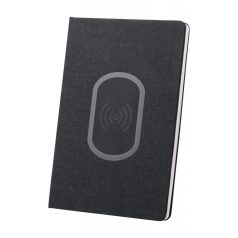   Agenda A5 cu incarcator wireless, 145×215×18 mm, Everestus, 20FEB10213, 300D Poliester, Negru