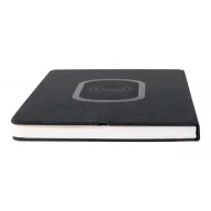   Agenda A5 cu incarcator wireless, 145×215×18 mm, Everestus, 20FEB10213, 300D Poliester, Negru