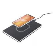   Agenda A5 cu incarcator wireless, 145×215×18 mm, Everestus, 20FEB10213, 300D Poliester, Negru