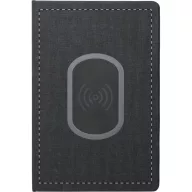   Agenda A5 cu incarcator wireless, 145×215×18 mm, Everestus, 20FEB10213, 300D Poliester, Negru
