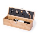 Set 4 accesorii vin in cutie, 360×118×110 mm, Everestus, 20FEB17199, Bambus, Natur