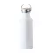 Sticla sport, 800 ml, ø72×242 mm, Everestus, 20FEB8489, Otel inoxidabil, Bambus, Alb
