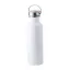 Sticla sport, 800 ml, ø72×242 mm, Everestus, 20FEB8489, Otel inoxidabil, Bambus, Alb