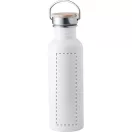 Sticla sport, 800 ml, ø72×242 mm, Everestus, 20FEB8489, Otel inoxidabil, Bambus, Alb