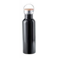   Sticla sport, 800 ml, ø72×242 mm, Everestus, 20FEB8486, Otel inoxidabil, Bambus, Negru