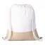 Saculet cu snur tip rucsac, 340×430 mm, Everestus, 20FEB5642, Iuta, Bumbac, Alb, Natur