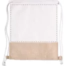 Saculet cu snur tip rucsac, 340×430 mm, Everestus, 20FEB5642, Iuta, Bumbac, Alb, Natur