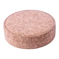  Set 4 accesorii vin in cutie rotunda, ø150mm ×40mm, Everestus, 20FEB17201, Pluta, Natur, Argintiu