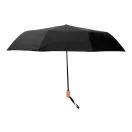 Umbrela pliabila, ø950 mm, Everestus, 20FEB15815, 190T recycled PET pongee, Lemn, Negru, Natur
