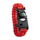 Survival bracelet, 255×34×11 mm, Everestus, 20FEB7509, Nylon paracord, Rosu, Negru