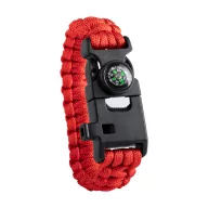   Survival bracelet, 255×34×11 mm, Everestus, 20FEB7509, Nylon paracord, Rosu, Negru