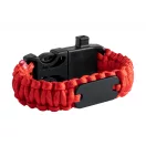 Survival bracelet, 255×34×11 mm, Everestus, 20FEB7509, Nylon paracord, Rosu, Negru