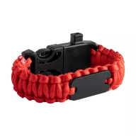   Survival bracelet, 255×34×11 mm, Everestus, 20FEB7509, Nylon paracord, Rosu, Negru