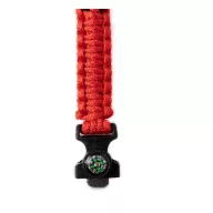   Survival bracelet, 255×34×11 mm, Everestus, 20FEB7509, Nylon paracord, Rosu, Negru